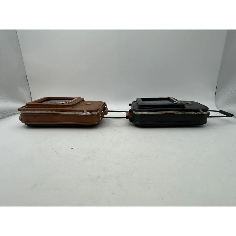 Lot of 2 Russ Desk Innovations Mini Rolling Suitcase 2x2 Photo Frames Luggage